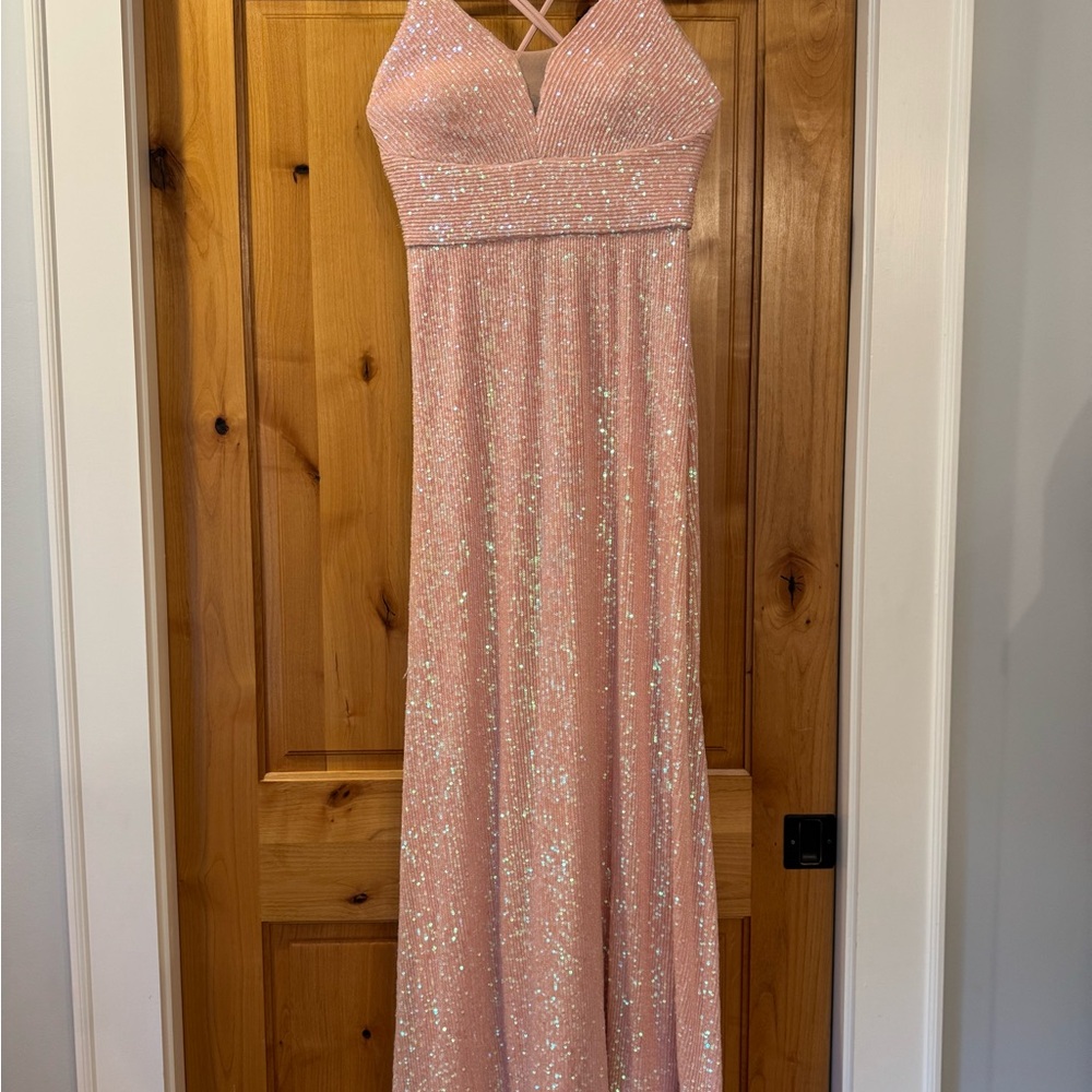 Morgan & Co. Blush Sequin Dress